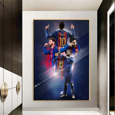 ฟุตบอลผู้เล่น Messi ภาพจิตรกรรมฝาผนังผ้าใบพิมพ์ภาพจิตรกรรมฝาผนังและพิมพ์โปสเตอร์รูปถ่ายฟุตบอลสำหรับห้องนั่งเล่นตกแต่ง