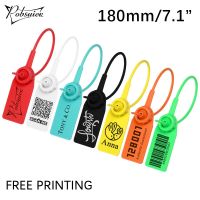 Pobsuier 100Pcs Custom Plastic Labels Clothing Brand Tag Disposable Personalized Security Hang Tags for Clothes Shoes 180mm/7.1" Labels