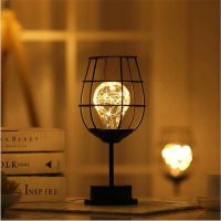 Nordic Iron Night Light Creative Wine Bottle Ornament Table Lamp Restaurant Bar Battery Bedside Romantic Decorative Atmosphere Light 【SEP】