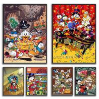 Disney Duck Canvas Painting - The World Is Your Money-โปสเตอร์และ Printmaking Home Decor-ภาพวาดแขวนสำหรับห้องนั่งเล่น