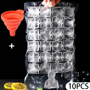10pcs Clear Ice Cube Bag, PE Disposable Ice Bag For Household