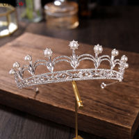 มงกุฎเจ้าสาว Tiara Rhinestone ฝังเครื่องประดับผมสไตล์วินเทจมงกุฎโลหะผสมหรูหรา มงกุฎรับปริญญา/มงกุฎเจ้าหญิง