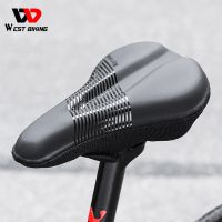 WEST BIKING Waterproof Soft Gel Bicycle Saddle Cover Comfort Memory Foam Non-Slip Wear-Resistant PU Leather 3D Bike Seat Cover Saddle Covers