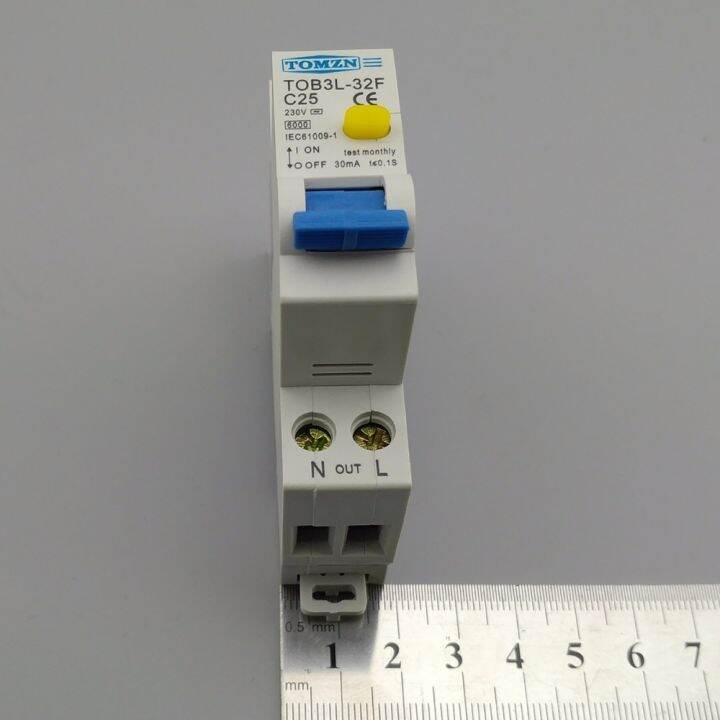 18mm-rcbo-25a-1p-n-6ka-residual-current-differential-automatic-circuit-breaker-with-over-current-and-leakage-protection