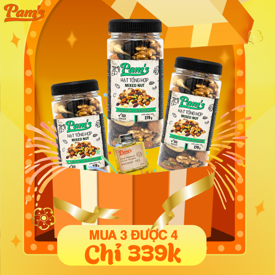 Combo siêu hạt - 3 hũ hạt tổng hợp mix 6 loạimacca + hạnh nhân + nhân óc - ảnh sản phẩm 4