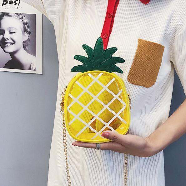 พร้อมส่ง-pineapple-crossbody-bag-กระเป๋าสะพายข้าง-ลายสับปะรดน่ารัก