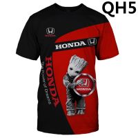 เสื้อยืดแขนสั้นลําลอง พิมพ์ลายโลโก้รถยนต์ Honda Toyota 3 มิติ คุณภาพสูง แฟชั่นฤดูร้อน สําหรับผู้ชาย และผู้หญิง