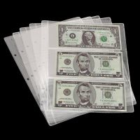 5pcs Loose Leaf Sheet 3-Slot Transparent Banknotes Holder Portable Paper Money Protective Bag Paper Money Collection Album  Photo Albums