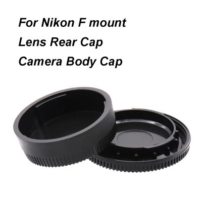 For Nikon F mount AI AIS Lens Rear Cap Camera Body Cap Plastic Black Lens Cap Cover Set No Logo
