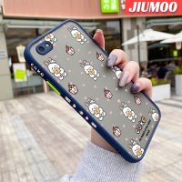 เคส JIUMOO สำหรับ OPPO A77 F3 F3 Plus เคสโทรศัพท์ลายการ์ตูนรูปกระต่ายขอบสี่เหลี่ยมบางมีน้ำค้างแข็งโปร่งใสแข็งปลอกซิลิโคนเคสป้องกันเลนส์กล้องคลุมทั้งหมดกันกระแทก