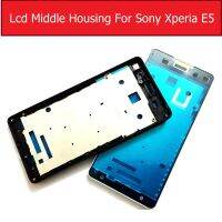 แอลซีดีแท้ตัวเรือนตรงกลางสำหรับ Sony Xperia E5 F3311 F3313แผ่นกลางฝาครอบเฟรมด้านหน้า + อะไหล่ปลั๊กกันฝุ่นคีย์ด้านข้าง