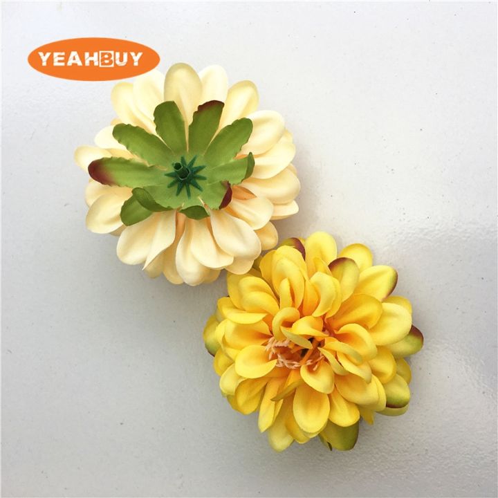 cw-5pcs-7cm-artificial-dahliaheadchrysanthemum-fakefor-weddingdecorationwreathdecor-hot