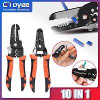 10 in 1 Stripping Crimping Pliers Wire Stripper Multi Functional Ring Crimpper Electrician Peeling Network Cable Stripper Tools