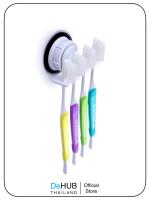 DeHUB  Toothbrush Holder Tilting (4brush) - S40  ที่วางแปรงสีฟัน ที่แขวนแปรงสีฟัน ในห้องน้ำ แต่งห้องน้ำ 4 ช่อง ติดกำแพงด้วย ตัวล็อคสูญญากาศ รุ่น Ultra GEL pad