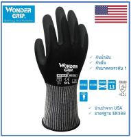 ถุงมือผ้าเคลือบยางไนไตร กันน้ำมันดีเยี่ยม สีดำ แบรนด์ Wonder Grip รุ่น 510  จาก USA