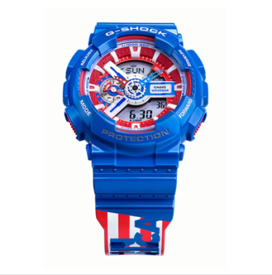 Casio GShock นาฬิกาข้อมือผู้ชาย สายเรซิน รุ่น GA-110CAPTAIN-2PR x CAPTAIN AMERICA LIMITED EDITION – สีน้ำเงิน สินค้าประกัน1ปี สินค้าพร้อมกล่องแบรนด์