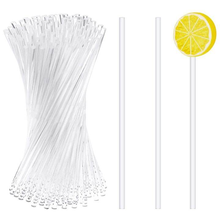 100 Pieces Acrylic Lollipop Sticks Clear Reusable Acrylic Rods for
