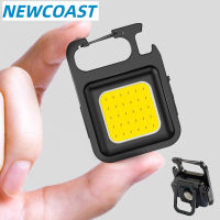 NewCoast USB ไฟพวงกุญแจชาร์จไฟได้ขนาดเล็ก COB ไฟฉายสว่างที่เปิดขวดแสงไฟตรวจสอบไฟทำงานฉุกเฉินกลางแจ้ง