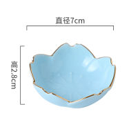 Japanese Style Sakura Seasoning Plate Ceramic Dipping Sauce Dish Irregular Small Fruit Dessert Snack Bowl Decorative Tableware