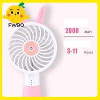 FWSQ พัดลมสเปรย์อุปกรณ์ไฟฟ้าในบ้านควบคุมอากาศชาร์จ USB รูปกระต่ายน่ารักทำจากซิลิโคน Peralatan Rumah Tangga พัดลมแบบมือถือ