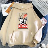 Harajuku Japan Anime Bleach Kurosaki Ichigo Wearing A Hooded Sweatshirt Manga Women Pullover