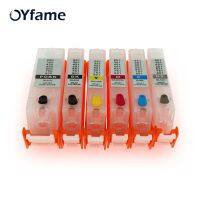 【Free shipping】 【sought-after】 【Stylish】 Oyfame Cli-751cartridge Pgi-750 6ชิ้นสำหรับแคนนอน Mg6370 Mg7570 Mg7170 Ip8770 Mg6770 Mg6670ตลับหมึกรีฟิลด้วยชิปโค้ง