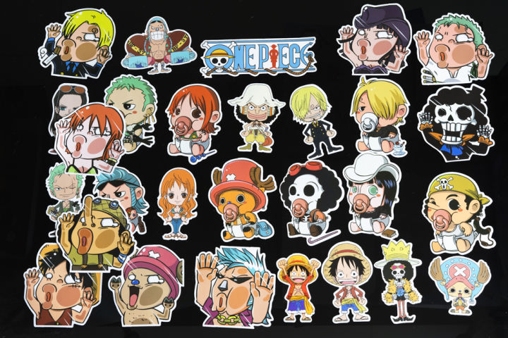 HCM]Bộ 28 stickers hình dán miếng dán chủ đề ?One Piece Vua Hải ...