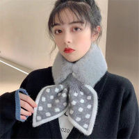 Neck Dot Collar Ladies Neckerchief Scarf Plush Winter Women