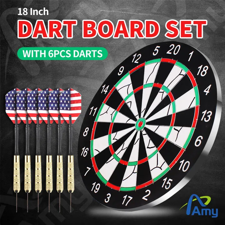 Dart Board Set Original [with 6Pcs Darts] 18 Inch Professional Dart Board  Exquisite Craftsmanship and Long