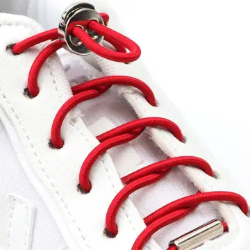 1Pair Metal Lock Shoelaces Round Elastic Shoe Laces Special No Tie