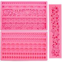 Baroque Silicone Mold Embossed Border Rope Decorating for Baking Tools