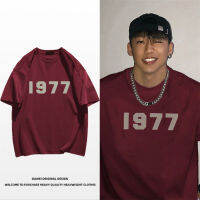 2023 new1977 เสื้อยืดแขนสั้น พิมพ์ลาย ทรงหลวม สไตล์ยุโรปและอเมริกา เร แฟชั่นฤดูร้อน สําหรับผู้ชาย