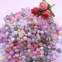 New 50pcs 8x5mm Acrylic Space Round Flatr Beads for Jewelry Making Necklace Bracelet Earring Accessories