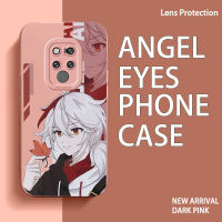 Angel Eyes สำหรับ Huawei Mate 20 20 Pro Nova 6 7 SE 7i 9 P30 Pro P40 Lite 4G 5G Honor 50ซิลิโคนเคสโทรศัพท์ Genshin Impact Square ครอบคลุมทั้งหมดกล้องป้องกัน TPU กันกระแทก Soft Cover