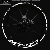 Complete Motorcycle 17 Inch Front And Rear Wheel Hubs MT-07 For Yamaha Improved Decal MT07 MT 07 Logo Rim Reflective Stickers Wheel Covers