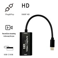 4K 1080P Video Capture Card Adapter Type-C USB 2.0 Video Grabber HDMI-compatible Video Game Grabber Recording for Computer Phone Adapters Cables