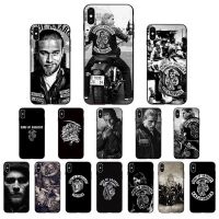 ✻☇☋ FHNBLJ American TV Sons of Anarchy Black TPU Soft Phone Case Cover for iPhone 11 pro XS MAX 8 7 6 6S Plus X 5 5S SE XR SE2020