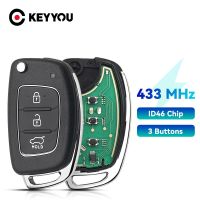 KEYYOU 3 Tombol Untuk Hyundai IX45 IX25 IX35 Santa Fe 433Mhz ชิป ID46 Lipat Lipat Lipat รีโมทคอนโทรล Ki Mobil Bilah TOY40