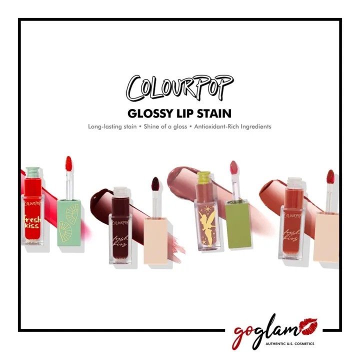 HAND Colourpop Glossy Lip Stain Ice Pop Up Berry Ripe Tutti Fruity