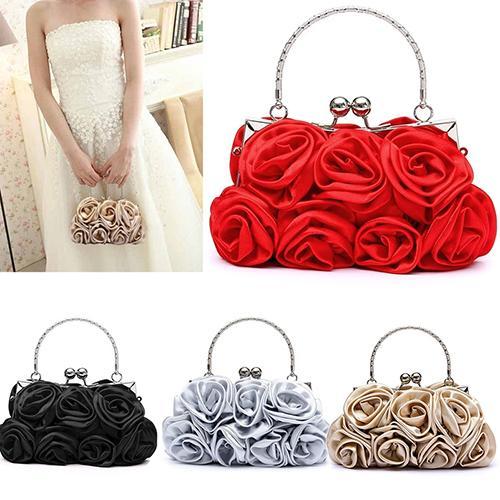 Women's Flower Pattern Clutch Bags for Evening Party Bridal Handbags