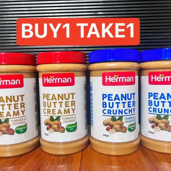 Buy 1 Take 1 Herman Peanut Butter 510g expiration date Mar 2025 Lazada PH