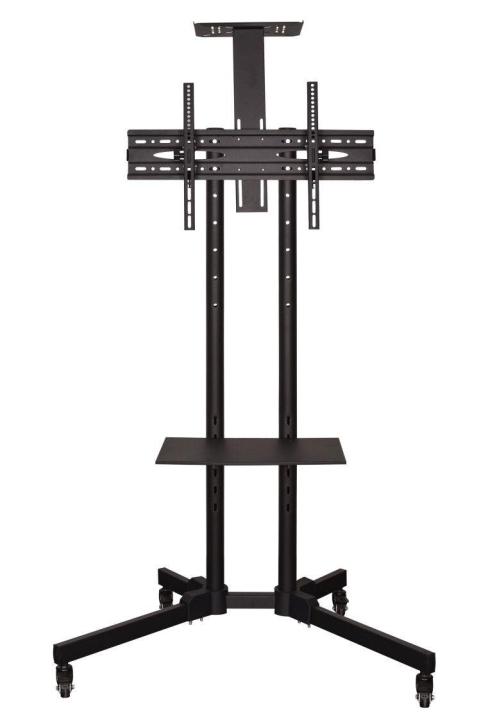 tv-stand-ขาตั้งทีวี-ขนาด-32-65-สูง-200-cm-โชว์สินค้า-ขาตั้งทีวีเคลื่อนที่ได้-ปรับ-ก้ม-เงยได้-แบบมี-2-ถาด-ด้านหน้า-ปรับก้มเงยได้-ปรับก้มเง