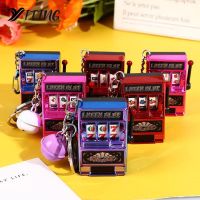 Creative Mini Slot Machine Keychain Jingle Car Keychains for Children Holding Toys Tetris Game Key Ring Toys Girl Party Gift