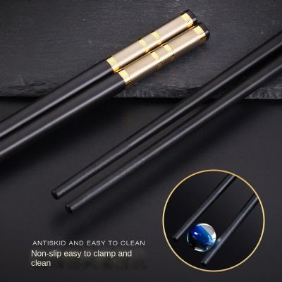 High-end PPS Alloy Chopsticks High-temperature Resistant Household 10 Pairs of Household Chopsticks Gift Set Gold SilverTH