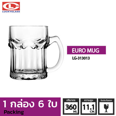 แก้วหู LUCKY รุ่น LG-313013 Euro Mug 12.6 oz. [6 ใบ]-ประกันแตก แก้วหูจับ แก้วมีหู แก้วน้ำมีหูจับ แก้วน้ำใสมีหู แก้วมัค แก้วกาแฟ แก้วชาร้อน ถ้วยน้ำชา LUCKY