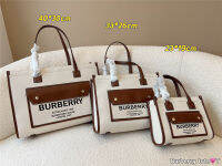 [การเปิดตัวผลิตภัณฑ์ใหม่] BurberyS ผ้าใบกระเป๋ากระเป๋าสไตล์อังกฤษกระเป๋าสะพายของผู้หญิงวิทยาลัยสไตล์กระเป๋านักเรียน3ขนาด