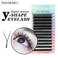 【▼Hot Sales▼】 bu3797 Nagaraku ขนตาปลอมรูปตัว Y ขนมิงค์ขนตาปลอมตัวต่อขนตาเนื้อนุ่มตาข่ายขนตาปลอมธรรมชาติ