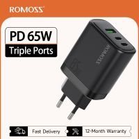 {SHANGLONG}ROMOSS AC65H ชาร์จเร็วชนิด C 65W ชาร์จ USB เร็ว,QC 3.0 PD สามารถชาร์จได้อย่างรวดเร็วสำหรับ Xiaomi iPhone 14 Huawei Samsung ที่ชาร์จแบตเตอรี่โทรศัพท์