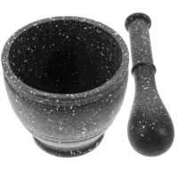 【CC】♣◎  1 Set of Garlic Mortar Pestle Household Grinder Tools Manual Masher