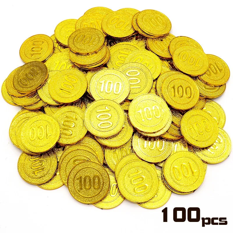 เหรียญปลอมสำหรับเล่นเกมเหรียญทอง100หยวนมูลค่าหน้าโต๊ะสำหรับเล่นชิปเหรียญสินค้าจากต่างประเทศ100ชิ้น/เซ็ต  | Lazada.Co.Th